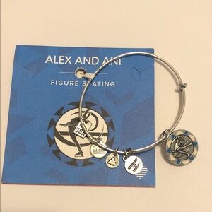 Alex and Ani Silver Skating Charm Bracelet